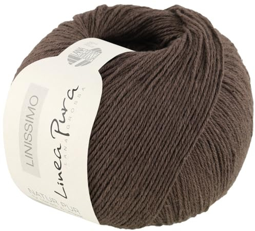 LANA GROSSA Linissimo | Leichtes, locker verzwirntes Baumwoll-Leinengarn | Handstrickgarn aus 50% Baumwolle & 50% Leinen | 50g Wolle zum Stricken & Häkeln | 187m Garn FB7