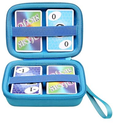XANAD Tragetasche für 400+ Sammelkarten, passend für UNO, SKYJO, Pokemon, Phase 10 Junior, Cards Against Humanity Das lustige Kartenspiel Schwarz (Hellblau)