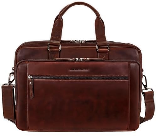 Marc Peter® Laptoptasche Seattle I Leder Umhängetasche für 15.6 zoll Laptop I Aktentasche für Notebook I Tasche für Damen und Herren