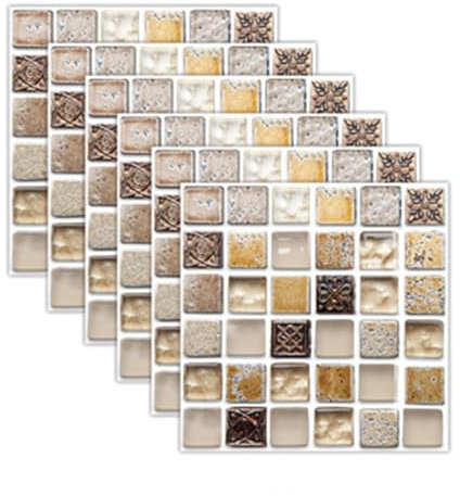 BBTISG Lot de 12 Panneaux Muraux 3D à Décoller et à Coller, 20 x 20cm Panneaux Muraux 3D Effet Brique Mousse PVC Autocollants Imperméables pour Chambre à Coucher, Salon, Cuisine (C)