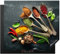 KitchenYeah© Herdabdeckplatte 59x51 cm Einteilig Abdeckplatten Cerankochfeld Abdeckung Ceranfeld Herdplattenabdeckung Induktionsmatte Kräuter - Löffel - Gewürze - Betonoptik - Grau