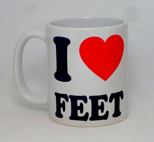 I Heart Love Feet Ceramic Mug Great Novelty Gift