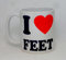 I Heart Love Feet Ceramic Mug Great Novelty Gift