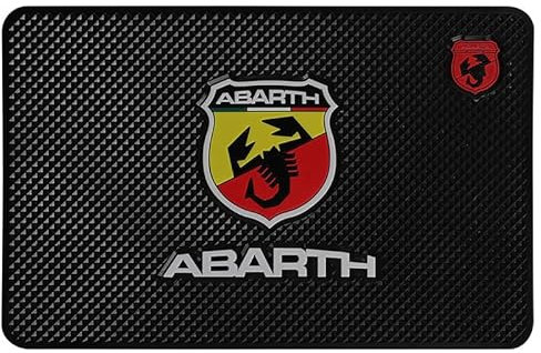 Tappetino Antiscivolo Auto Cruscotto per Abarth 124 Spider 595 695,Silicone con Auto Logo Emblema Stemma Autoadesivi Mat Pad Cushion Antiscivolo Decorazione Accessori