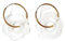 MAJALE - Boucles d'oreilles créoles en acier inoxydable doré avec fleur bleue, fleur verte, fleur blanche - Boucles d'oreilles créoles avec fermeture Congo - Finition bain or 18 carats -