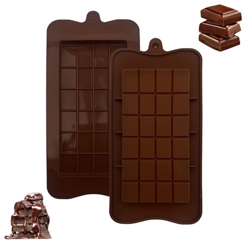 Vordpe 2 moldes de silicona para chocolate, 6 huecos, molde de silicona para bombones, chocolate, dulces, gelatina, cubitos de hielo