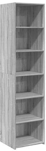 vidaXL Highboard, Sideboard mit Stauraum, Hochschrank Beistellschrank für Wohnzimmer, Lagerschrank Schrank Regal, Grau Sonoma-Eiche Holzwerkstoff