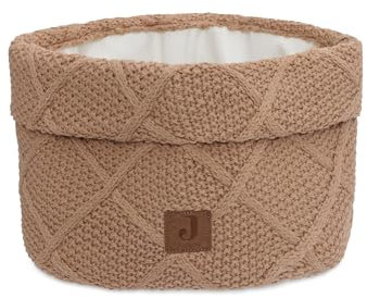 Jollein Pflegekörbchen - Check Knit, Biscuit - 60% Baumwolle, 40% Acryl - 14x18 cm - Sand