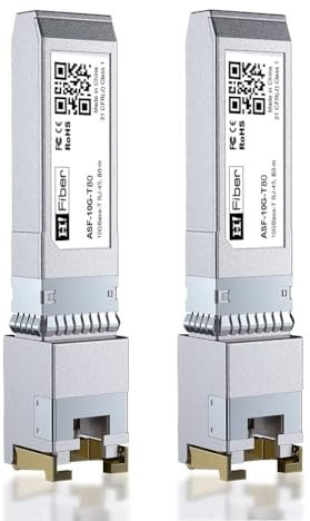 2pack, 10GBASE-T SFP+ Transceiver 80 mètres,SFP+ vers RJ45,10G SFP+ vers Module Ethernet Compatible avec Cisco SFP-10G-T-S,MA-SFP-10GB-T,Ubiquiti UniFi UF-RJ45-10G,Mikrotik S+RJ10,Netgear AXM765...