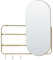 Wandspiegel Gold oval 72 x 80 cm mit Ablageflächen Haken Brion