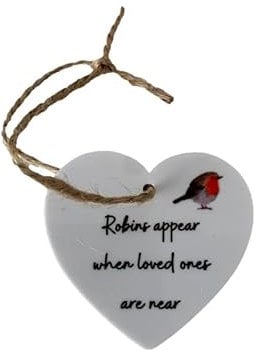 Robins Appear When Loved Ones Are Near Plaque Sign Sympathy Memorial Bereavement Christmas Gift