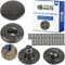 Näh-freie Druckknöpfe, Ø 12,5 mm, 20 Paare, Schwarz-Grau, Set ohne Werkzeug, DIY Stoffclips, Druckknopf mit Ringfeder Verschluss, Reparatur Metall Knöpfe, Ersatz Knopf Nähzubehör, Ringfederdruckknopf