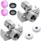 2 Stück Duscharmatur Adapter Lang Verstellbar, S Anschluss Adapter, Einstellbarer Duschmischer Adapter, Duschkopf Adapter mit Dekorativen Abdeckungen, für Einstellen Wasserventils, Wasserleckprobleme
