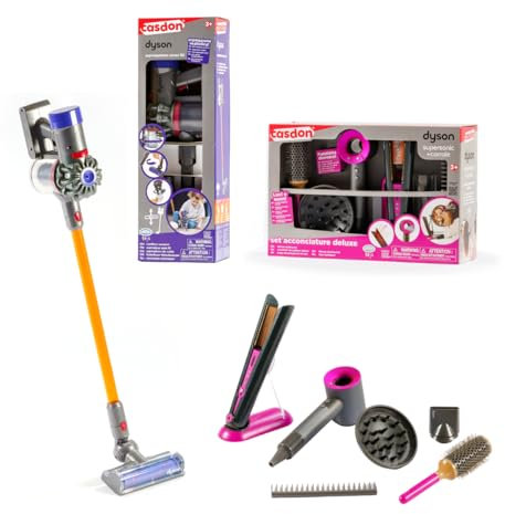 ODS - Dyson Kit Jouet avec aspirateur V8 + sèche-Cheveux Supersonic + Fer à Cheveux corrale, Accessoires Inclus, âge recommandé +3 Ans