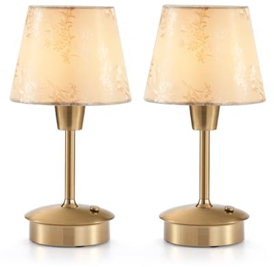 2 Stück Kleine Kabellos Tischlampe für Esstisch, Eingebauter 5200mAh Aufladbare Akku, Tragbare Touch Dimmbare Lampe für Restaurant Wohnzimmer Schlafzimmer Bar Esszimmer Tisch Lampe Nachttischlampe