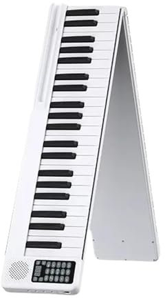ZHJOPP 88 Key Folding Piano Keyboard, Roll Up Piano, 22mm Standard Piano Keys, Dual Speaker, Bluetooth App, 128 Timbres Rhythms, 15 Demo Songs