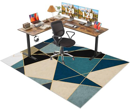 Tappeto Sedia Ufficio 60 x 120 cm Tappeto per Sedia con Ruote, Tappeto Salvapavimento Antiscivolo, Ufficio Protettore del Pavimento, Tappetino Pavimenti per Parquet e Pavimenti Duri/Piastrelle