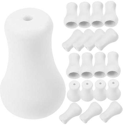 FONDOTIN 20pcs Window Blind Pull Cord Knobs Plastic Shade Pull Ends Safety Cord Holders for Roller Shades White Curtain Drops Replacement
