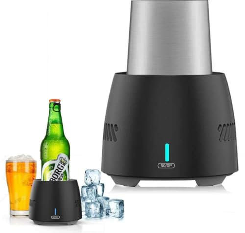 Portable Cooling Cup, Cup Cooler Instant Cooling Cup, Electric Cooler Smart Device Fast-freezing, Portable Drinks Cup Quick Cooling Can Cooler for Beer, Drinks, Can, Ice Cream black