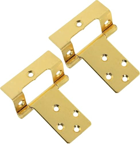 Just Accessories Large 50mm Cranked Flush Hinges - Brass Cabinet/Cupboard/Door Fittings (4)