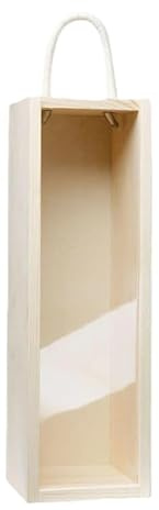 Hyper Mart High Quality Unpainted Wooden Wine Champagne Whisky Gift Box with Lock, Bottle Storage