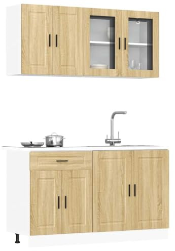 Emmtore Mueble Cocina Kalmar Roble Sonoma 4 pzas Madera contrachapada