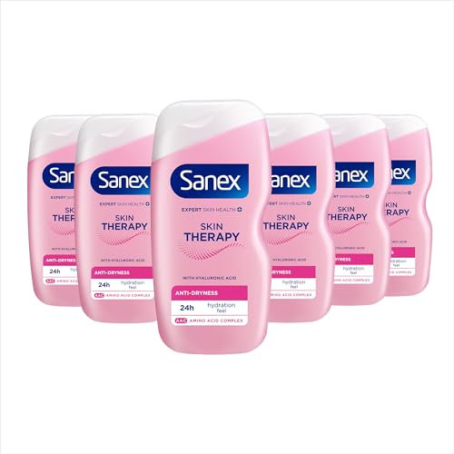 Sanex Skin Therapy Anti-Dryness Shower Cream 450ml | dry skin body wash | *relieves dryness and reduce itchiness | amino acid complex with hyaluronic acid | supports skin’s barrier | 0% sulphates***