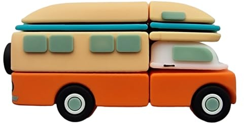 Ulticool Retro Wohnmobil USB 3.0 Stick 128GB - Vintage - für Reisen, Camping, Auto, Camper Bus & Wohnwagen - Travel Gadget für Teenager, Digital Nomads & Vanlife Fans - Mädchen & Jungen