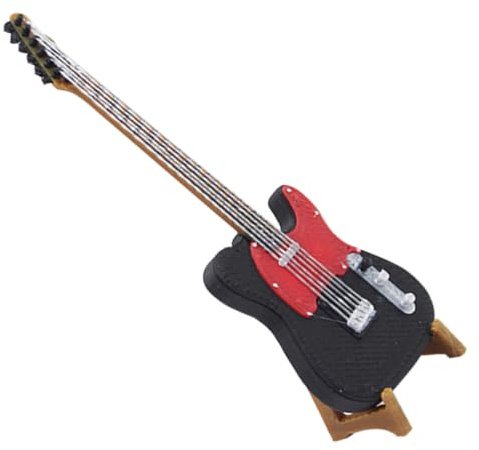 Miniatur E-gitarrenständer Satz aus Pla für Puppenhausdeko | 1 Satz, Realistische Ausführung mit Präziser Verarbeitung, Stabile Ablage für Büro Displays und Weihnachten