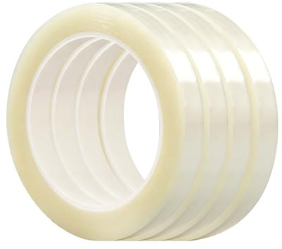 CeoxThao 4 Stück hitzebeständiges Wärmeband für Sublimation und DIY, Rückstandfreies Klar Klebeband für Hitzepresse, Elektronik Druck und Handwerk, Temperaturbeständig 220°C(10 mm x 33 m)