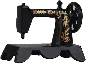 Mini-Nähmaschine, 1:12, Legierung, Miniatur-Puppenhausmodell, Dekoration, Innendekoration, Zubehör, praktisch, Schwarz
