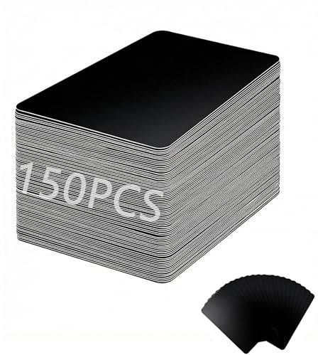150 Pièces Cartes de Visite Vierges en Aluminium, 86 x 54 x 0.21 mm | Fabriqué en Alliage d'Aluminium,Durable,Reflétant l'Individualité,adapté à la Gravure jet d'Encre et Laser