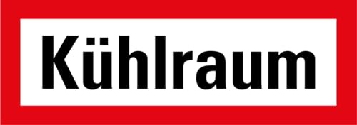 Aufkleber „Kühlraum“ Hinweis Kennzeichnung Gebäude Bereich Gastronomie Labor Folie nach DIN 4066 | Größen wählbar Made in Germany, Größe: 42 x 14,8 cm