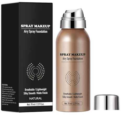 Air Spray Foundation Mit Voller Deckkraft, 70 Ml Langlebiger Gesichts-Concealer, Makellose, Leichte Foundation Für Reife Haut, Farbkorrigierende Nebelspray-Gesichtsgrundierung, Feuchtigkeitsspendende