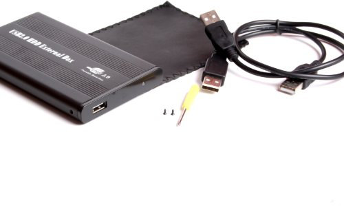 BIGtec SATA Aluminium USB 2.0 Festplattengehäuse 2,5 - 6,4cm 2,5 Zoll SATA S-ATA Gehäuse schwarz Black ALU Gehäuse für Externe HDD Festplatte Festplatten