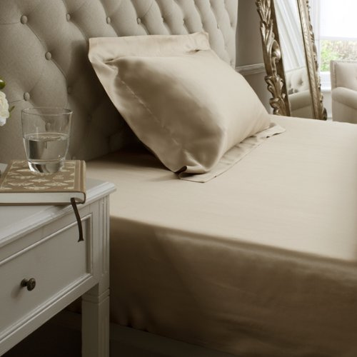 Jasmine Silk 100% 19 Momme Charmeuse Silk Pillowcase for Hair and Skin Oxford Style 50 cm x 75 cm + 7cm Border Envelope Closure RRP £45 (Taupe)
