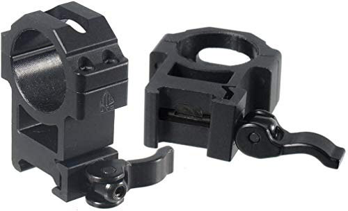 UTG Unisex Samlingsringe Utg Max Strength Grade Quick Detalch Picatinny Rings: 2 stykker, 30mm Diam, Hejprof Befestigungsschellen, Schwarz, Einheitsgröße EU
