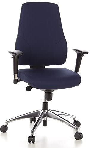 hjh OFFICE 608010 Profi Bürostuhl PRO-TEC 200 Stoff Blau Drehstuhl ergonomisch, Arm- & Rückenlehne höhenverstellbar