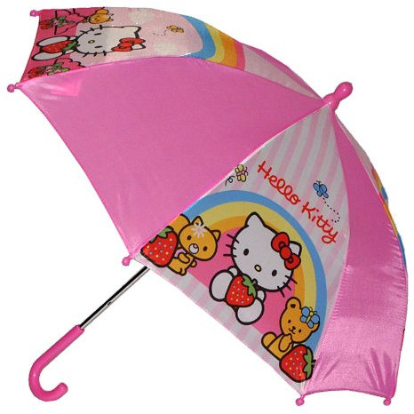 alles-meine.de GmbH Regenschirm - Hello Kitty - Kinderschirm 56 cm lang - für Kinder Stockschirm Schirm - Mädchen Schirm pink Katze rosa Kinderregenschirm - Mädchenschirm Kat..