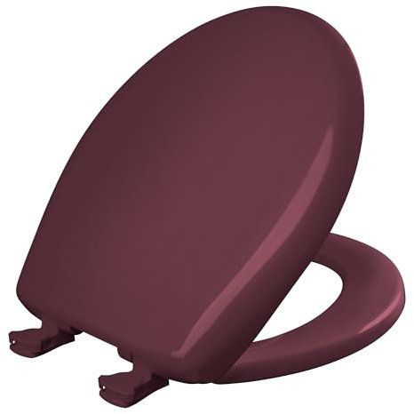 Residential Plastic Round Toilet Seat Finish: Loganberry