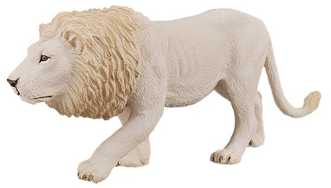 Mojo Weißer Löwe, seltene, realistische Internationale Tierwelt, handbemalte Spielzeugfigur