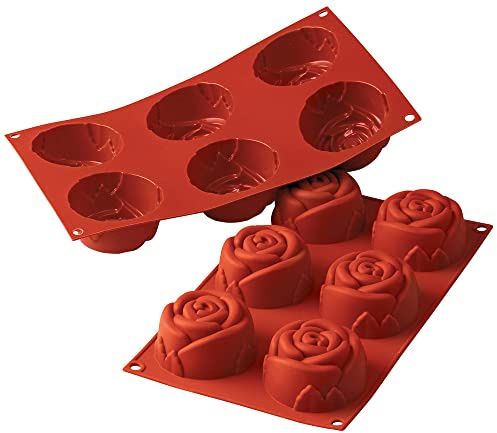 Silikomart SF077 - Silicone NR.6 Rose GRANDI Ë76 H 40 MM Terracotta