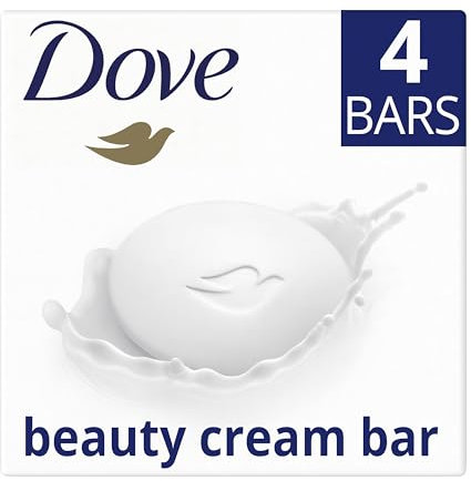 Dove Original Beauty Bar with ¼ moisturising cream soap for softer, smoother, healthier-looking skin 4x 90 g