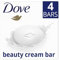 Dove Original Beauty Bar with ¼ moisturising cream soap for softer, smoother, healthier-looking skin 4x 90 g