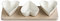 BRANDANI 53078 Portassaggi tris di cuori porcellana bianca c/sup bamb naturale 27x11,5x4h