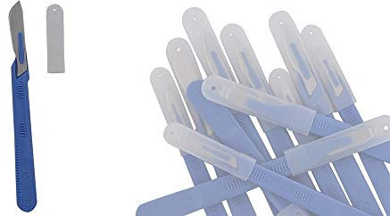 10 X monouso bisturi lama figura con cappuccio di protezione, Kosmetex una volta bisturi sterile, Singolo