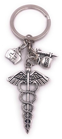 H-Customs Santé Pharmacie Médecin Porte-clés Pendentif Argent Métal