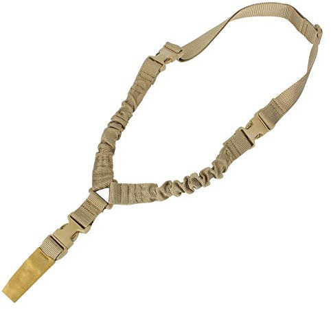 Correa de Pistola, Cuerda de Seguridad de Pistola Portátil Táctica Cordón Elástica Ajustable Múltiples Eslingas de Pistola Correa de un Solo Punto para Caza CAM Deportes al Aire Libre(Barro)