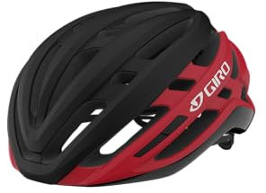 Giro Agilis Rennradhelm – MIPS – In-Mold – EPS-Schale – verstellbare Passform – Gute Belüftung – für alle Straßen – Matte Black/Red, Größe: S