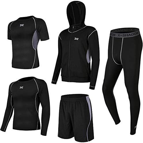 Superora Fitness Kleidung Set 5 stück männer Athletic Fitness Sport Anzug Grau EU M/Etikett XL